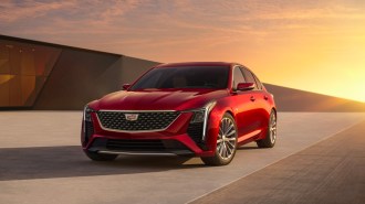 The 2025 Cadillac CT5 seen from a front quarter angle