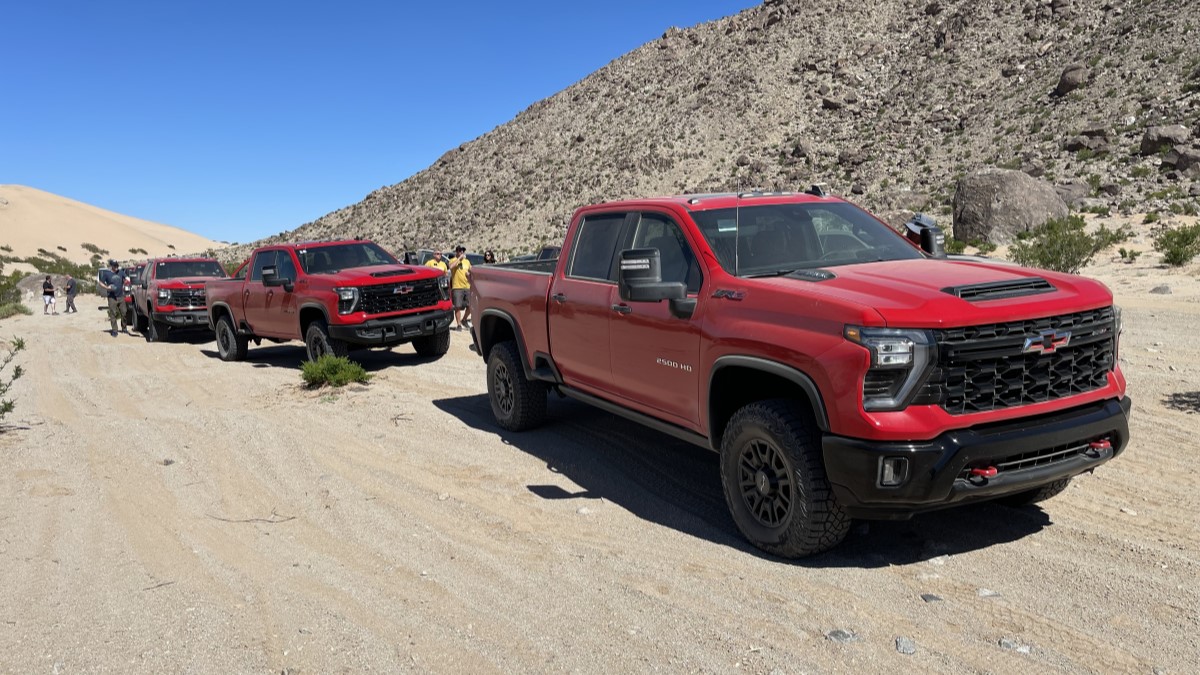 A group of 2024 Chevrolet Silverado ZR Bisons ready for an off-road challenge