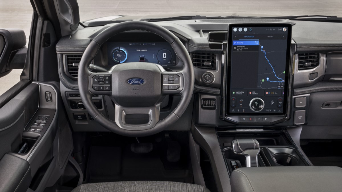 The interior of the 2024 Ford F-150 Lightning Flash