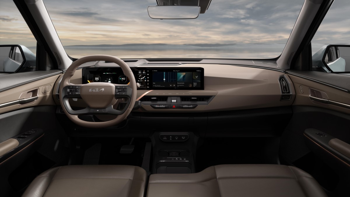 The interior of the Kia EV3 Concept