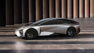 The Lexus LF-ZC Concept seen in profile