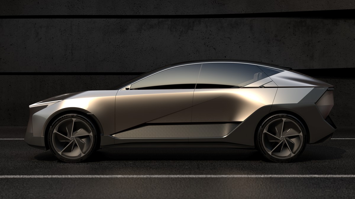 The Lexus LF-ZC Concept seen in profile