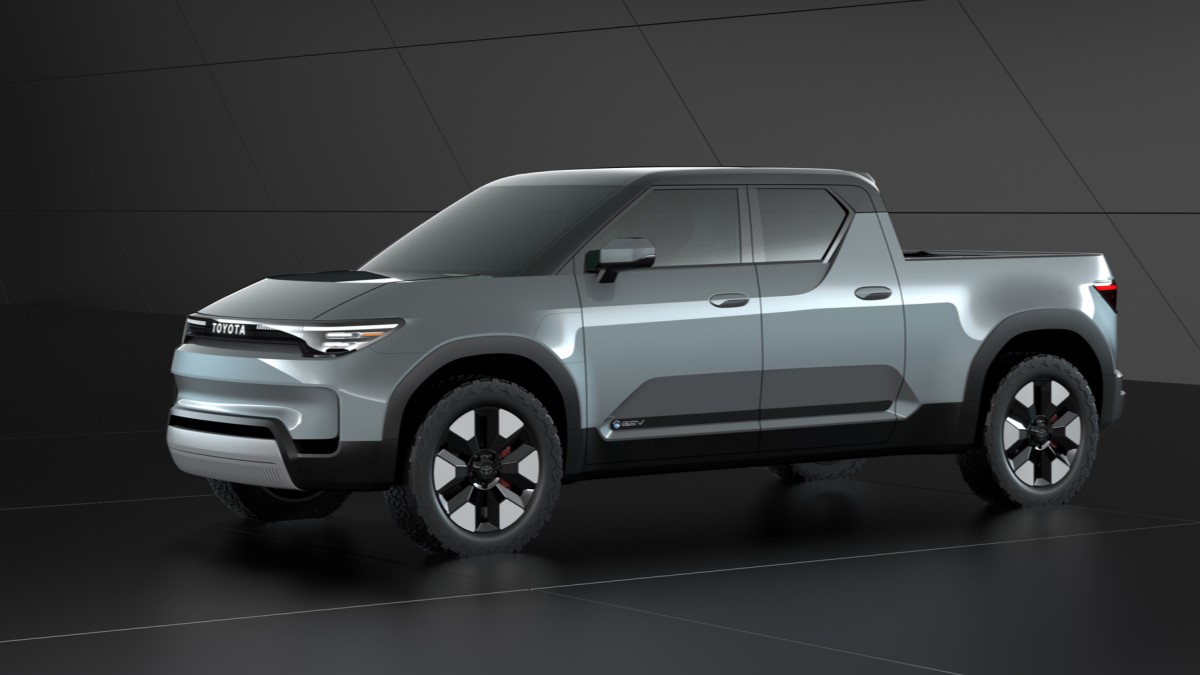 The Toyota EPU electric truck concept seen from a front quarter angle