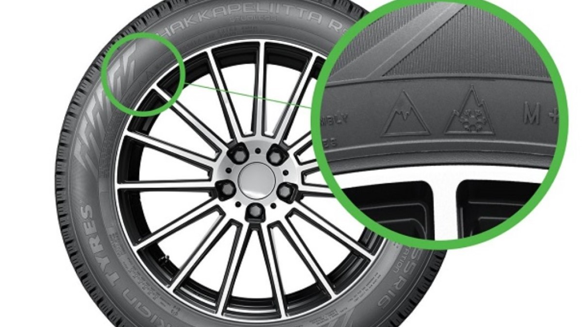 A symbol on tires that indicates better braking on ice