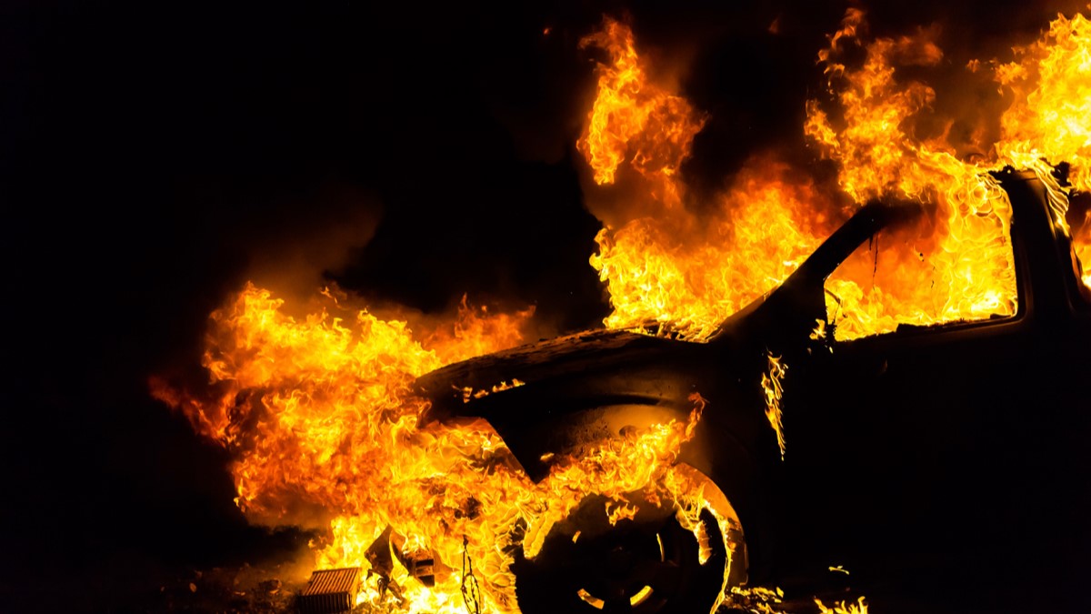 A car fire