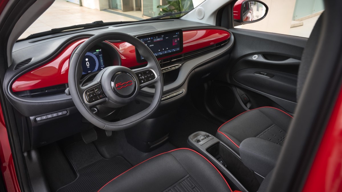 The interior of the 2024 Fiat 500e