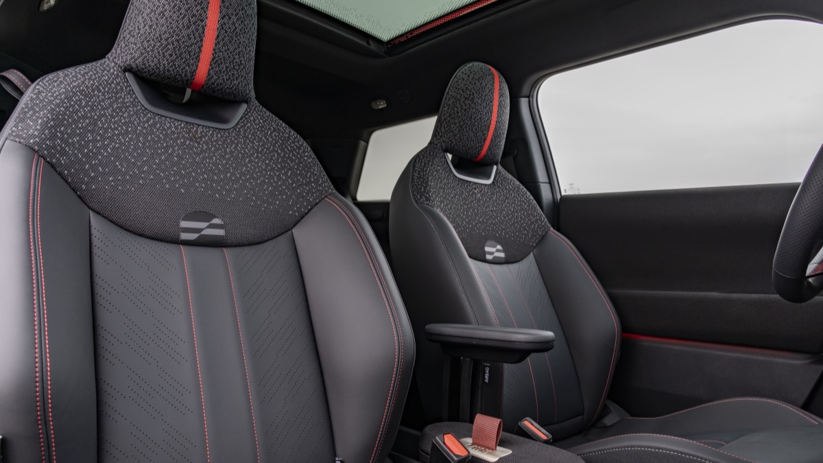 The interior of the 2025 Mini Cooper SE John Cooper Works