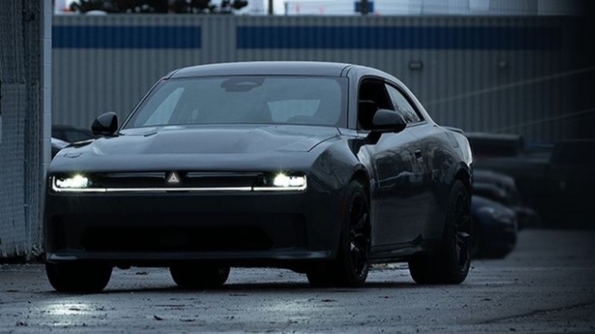 The Dodge Charger Daytona concept seen from a front quarter angle