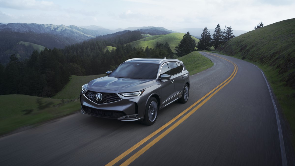 The 2024 Acura MDX seen from a front quarter angle