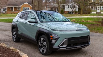 The 2024 Hyundai Kona seen from a front quarter angle