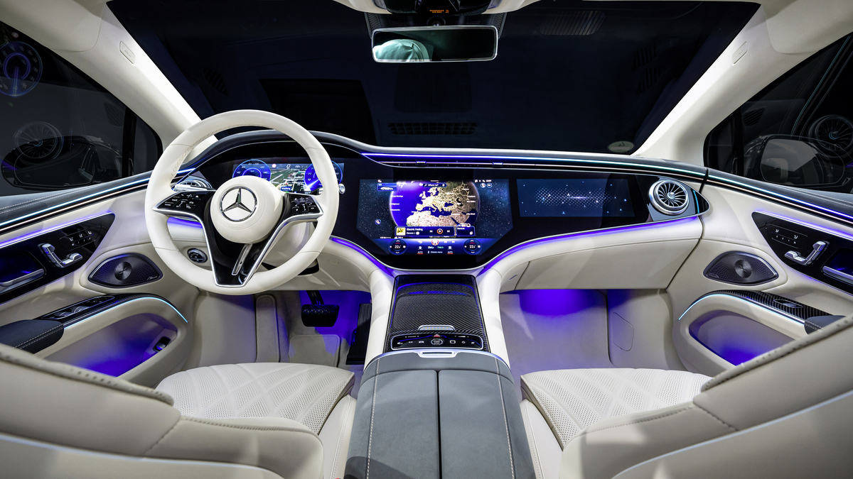 The interior of the 2025 Mercedes-Benz EQS sedan
