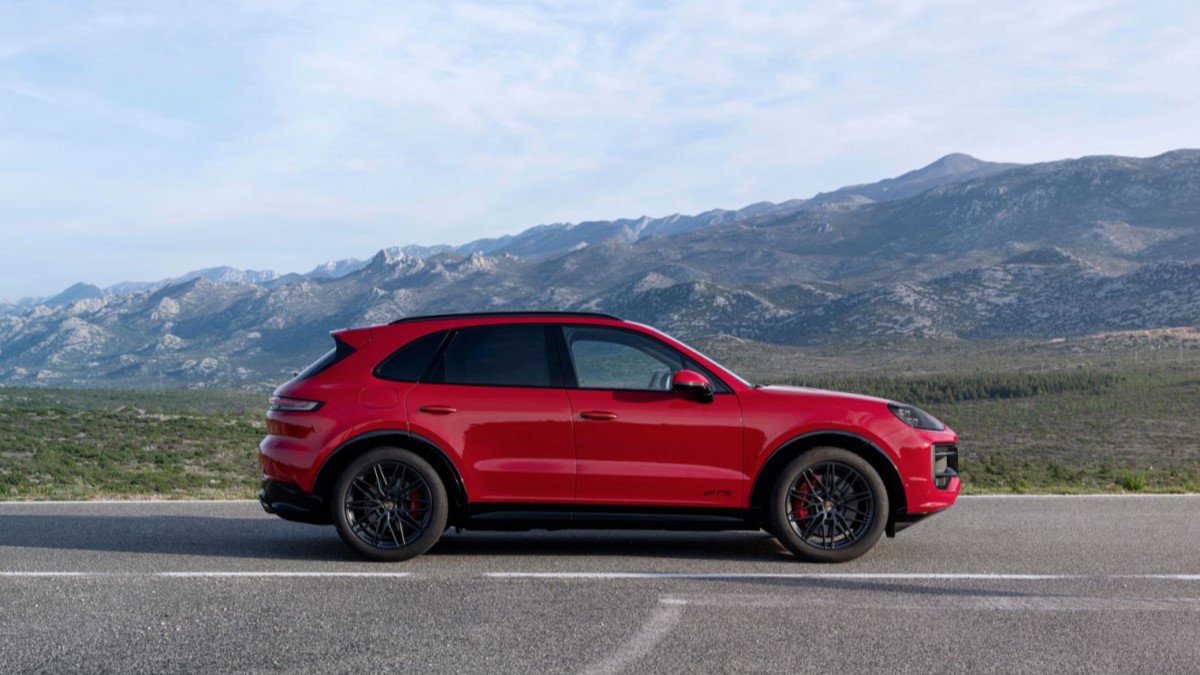 The 2025 Porsche Cayenne GTS seen in profile