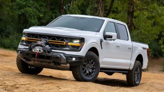 2024 Ford F-150 Tremor in white with winch.