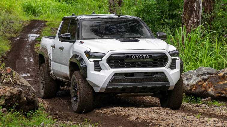 2024 Toyota Tacoma TRD PRO in white.