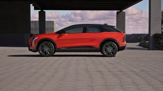 The 2025 Cadillac Optiq seen in profile