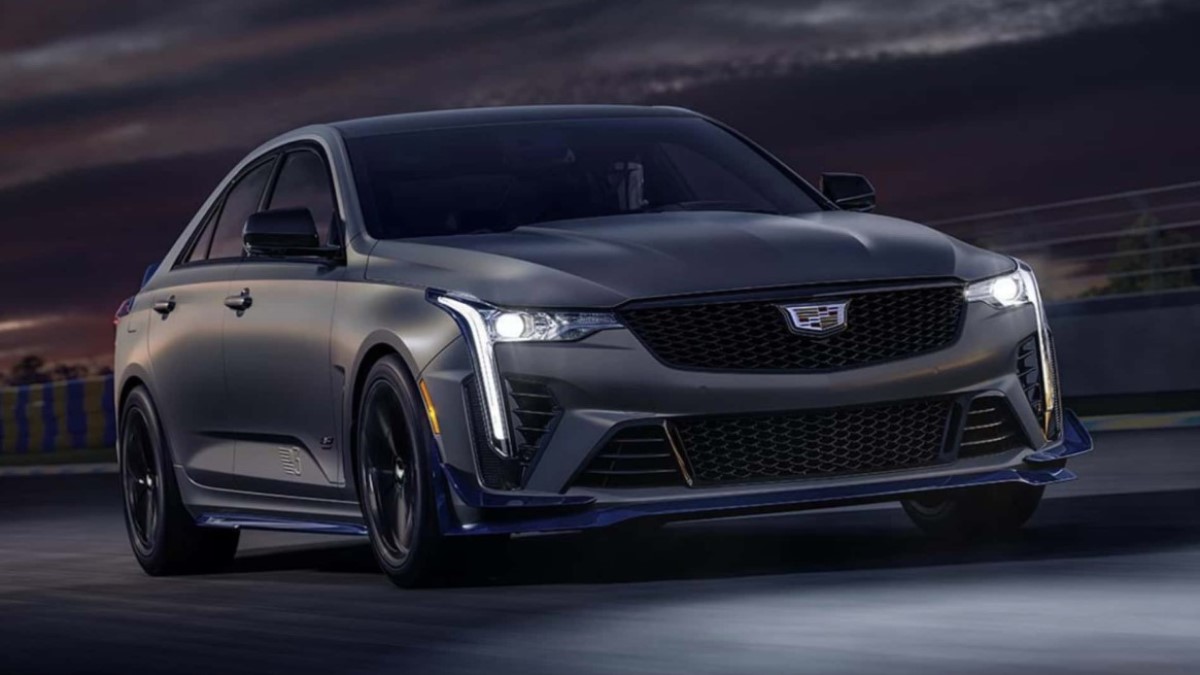 The 2025 Cadillac CT5-V Petit Pataud special edition seen from a front quarter angle