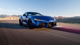 The 2025 Toyota GR Supra seen from a front quarter angle