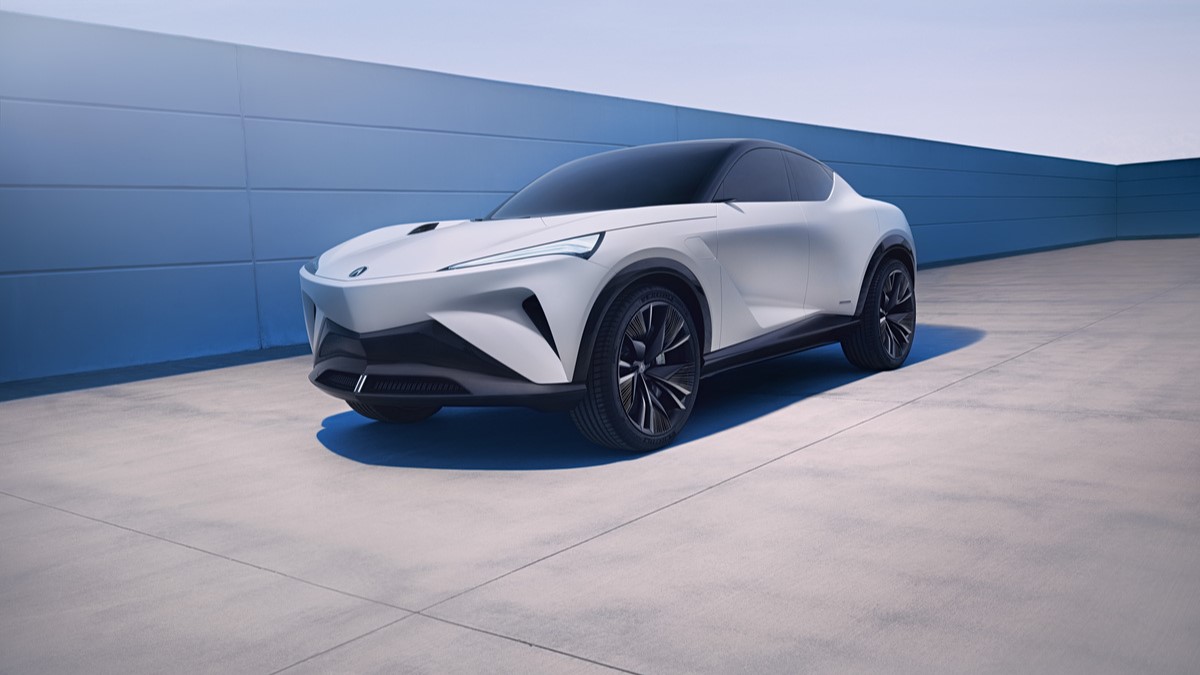 The 2025 Acura Performance EV Concept seen from a front quarter angle