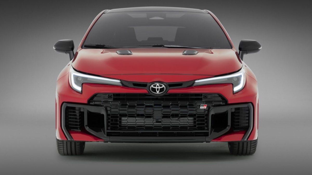 The 2025 Toyota GR Corolla seen from head on