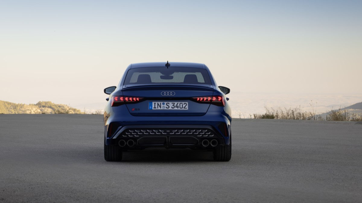 The 2025 Audi S3 seen from the rear