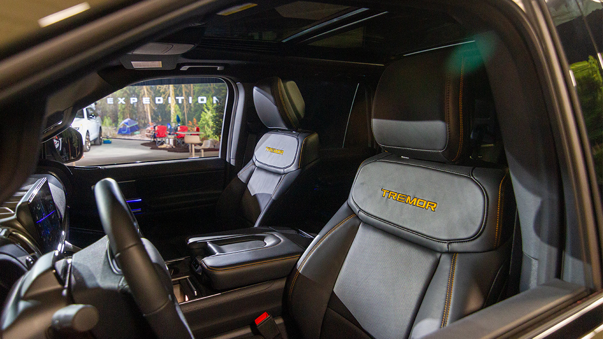 The interior of the 2025 Ford Expedition Tremor