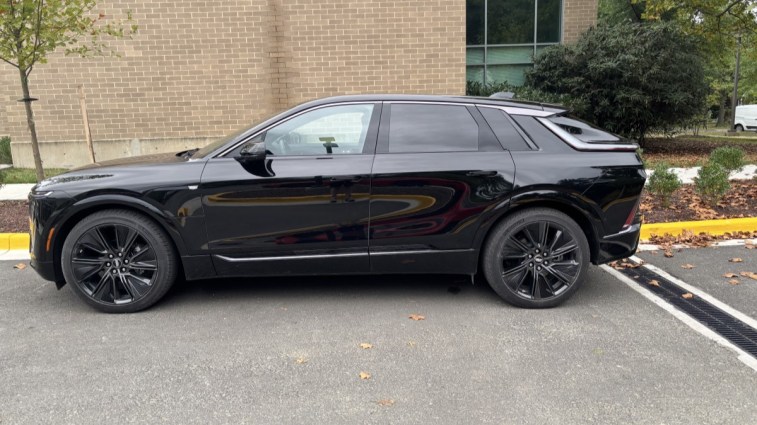 The 2024 Cadillac Lyriq seen in profile