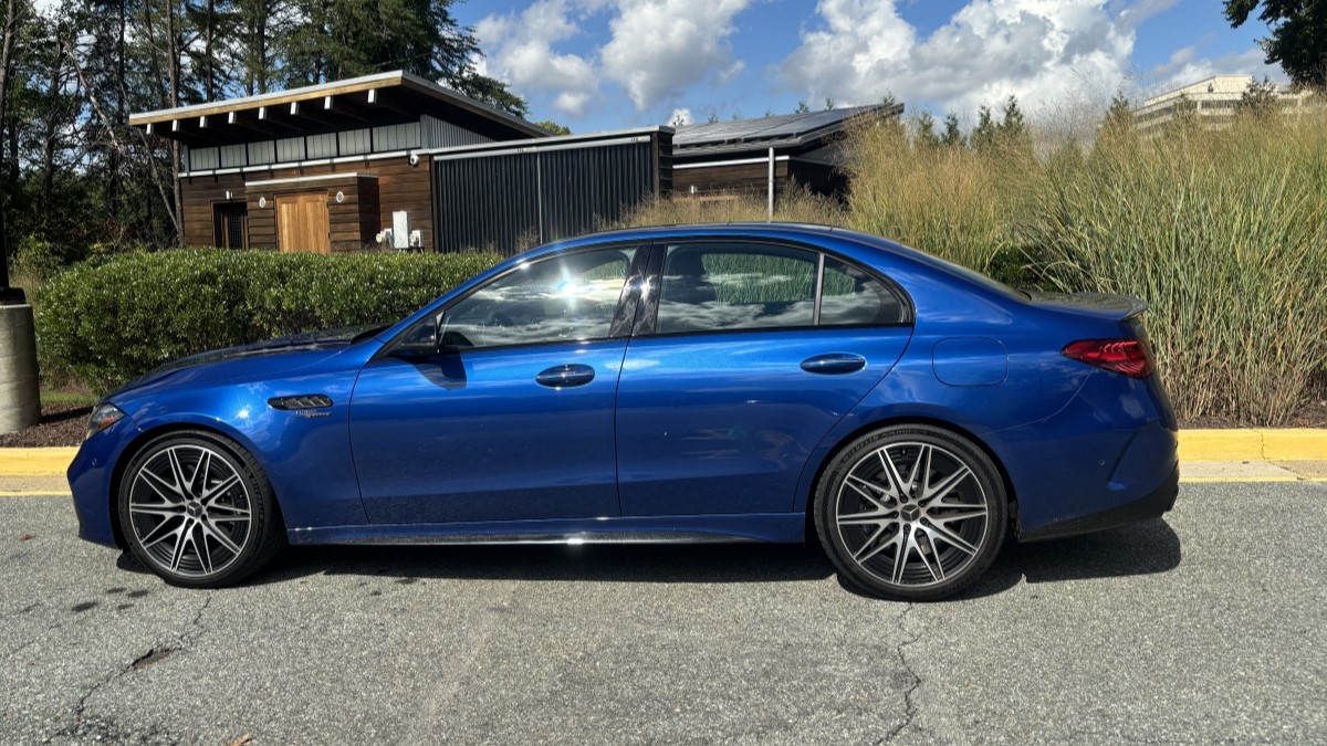 The 2024 Mercedes-AMG S E Performance sedan seen in profile