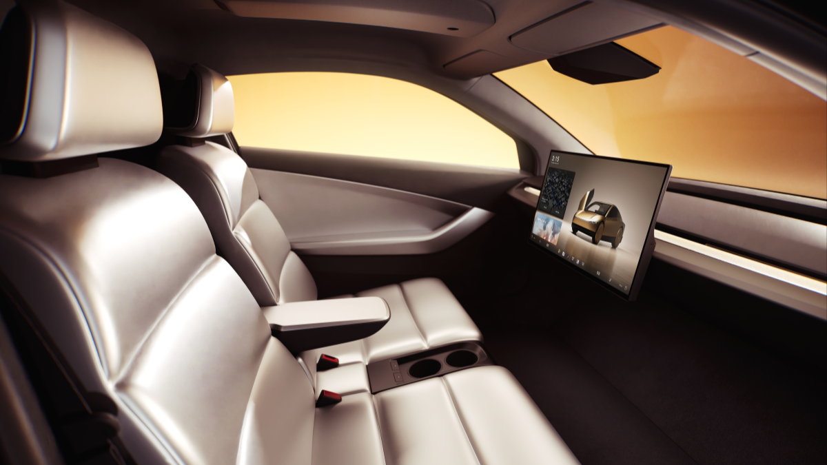The interior of the Tesla Robotaxi