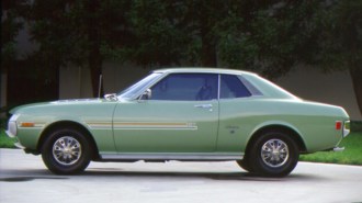 The 1971 Toyota Celica seen in profile