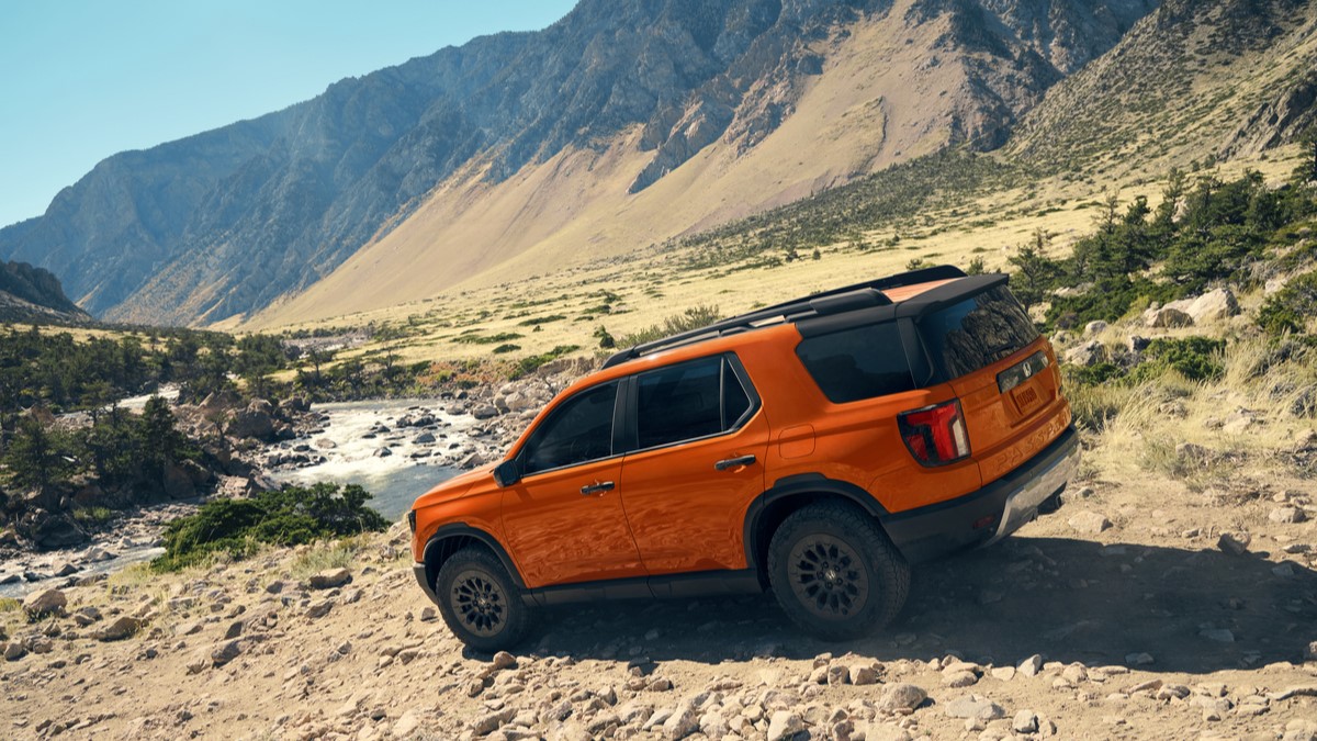The 2026 Honda Passport seen from a rear quarter angle
