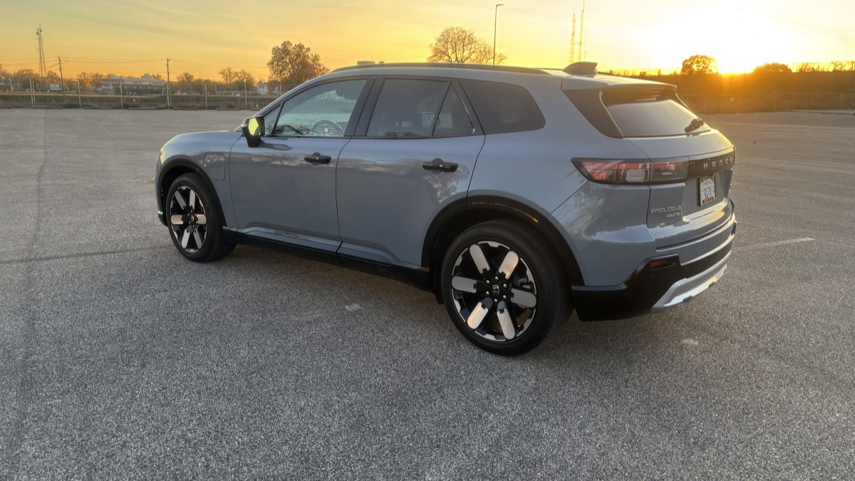 2024 Honda Prologue seen from a rear quarter angle