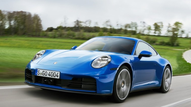 The 2025 Porsche 911 Carrera seen from a front quarter angle