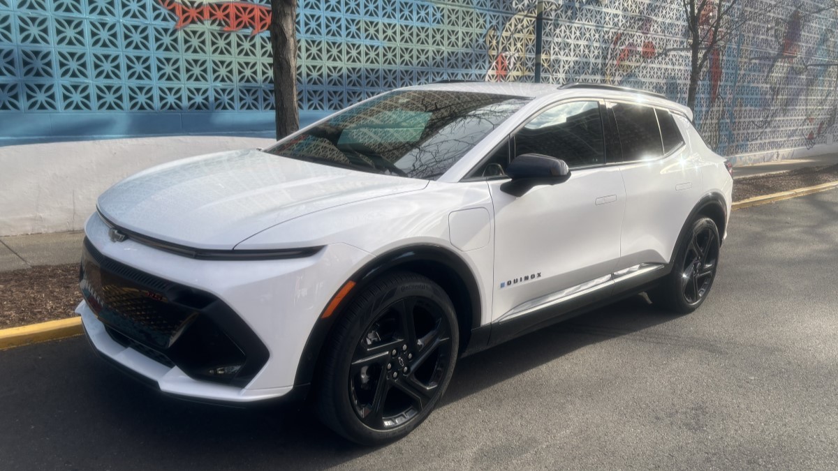 The 2025 Chevrolet Equinox EV seen from a front quarter angle
