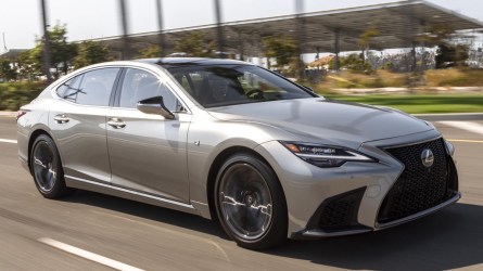 2025 Lexus LS driving on the street.
