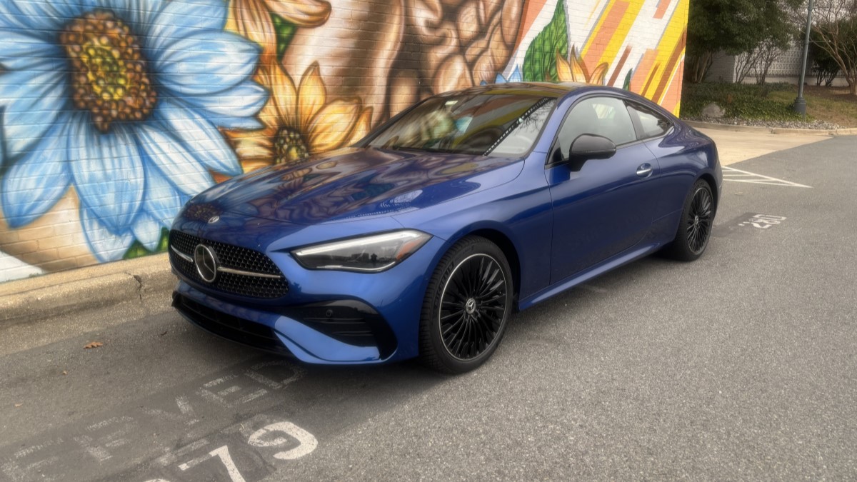 The 2025 Mercedes-Benz CLE Coupe seen from a front quarter angle