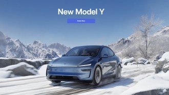 The updated Tesla Model Y in a screenshot from the company's Chinese sales site