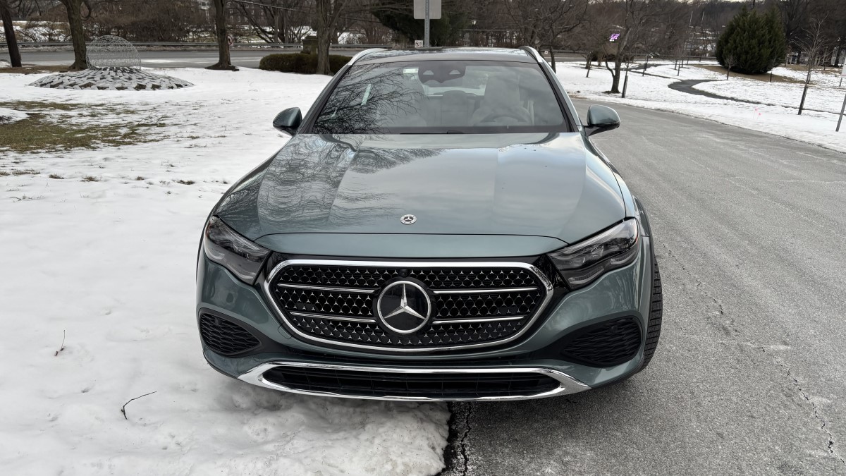 The 2025 Mercedes-Benz E-Class All-Terrain seen from head on