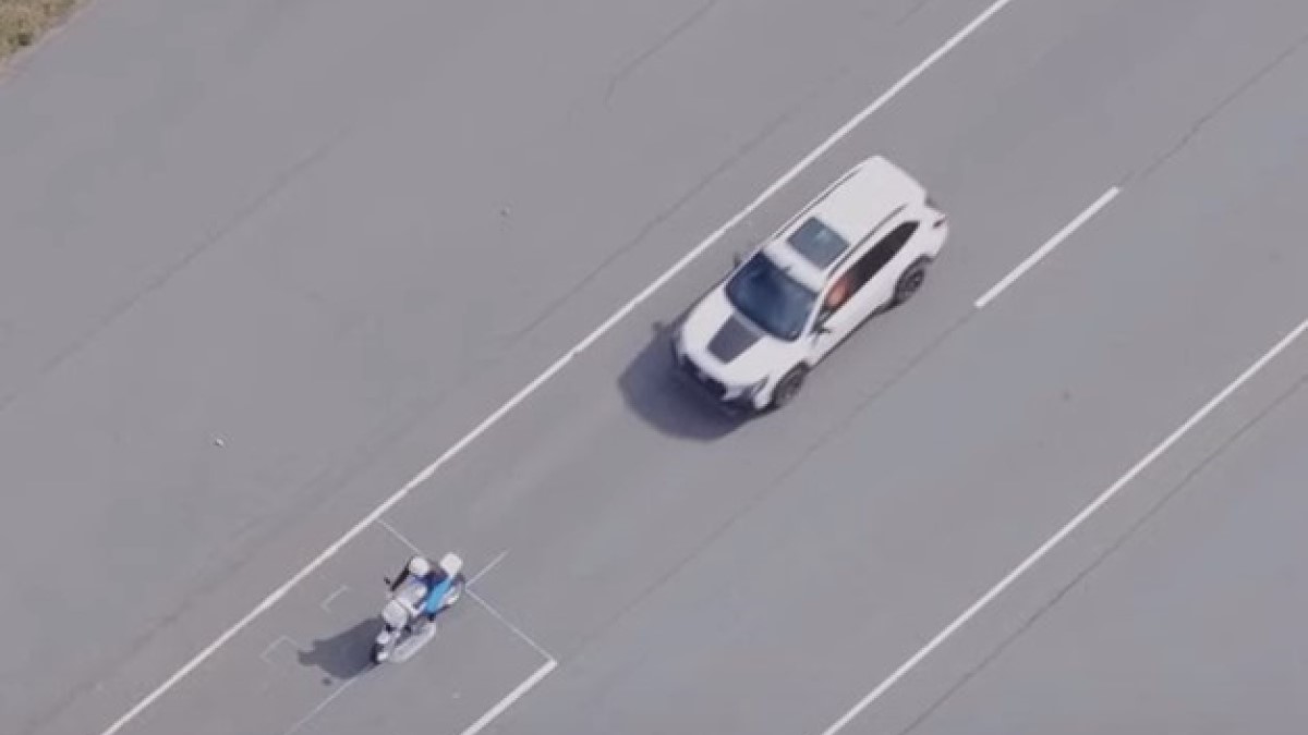 An Insurance Institute for Highway Safety test of an automatic emergency braking system