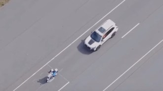 An Insurance Institute for Highway Safety test of an automatic emergency braking system