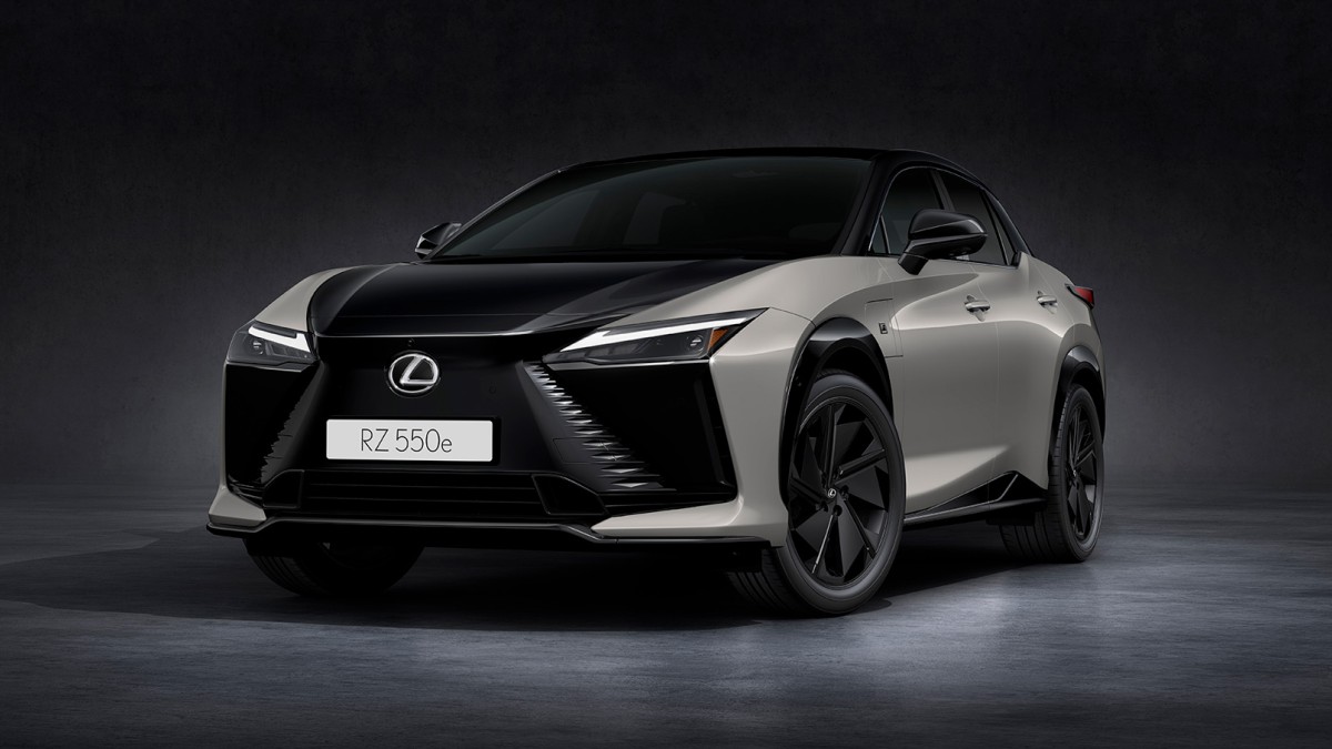 The 2026 Lexus RZ seen from a front quarter angle