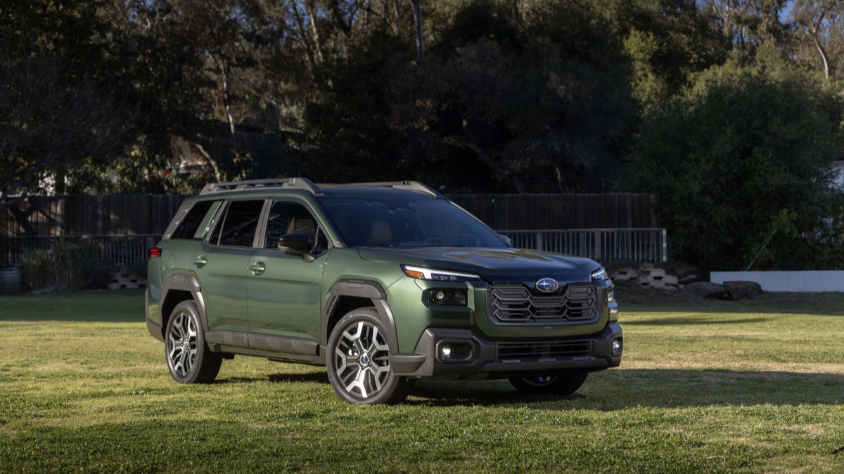 The 2026 Subaru Outback seen from a front quarter angle