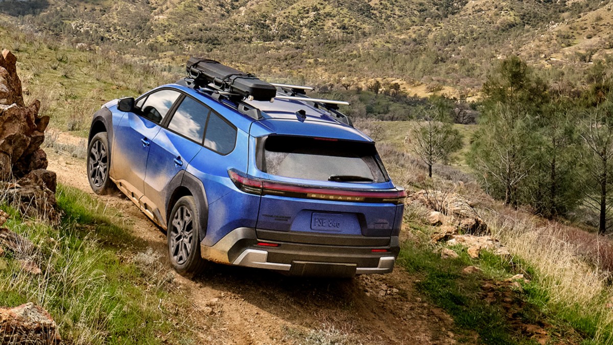 The 2026 Subaru Trailseeker seen from a rear quarter angle