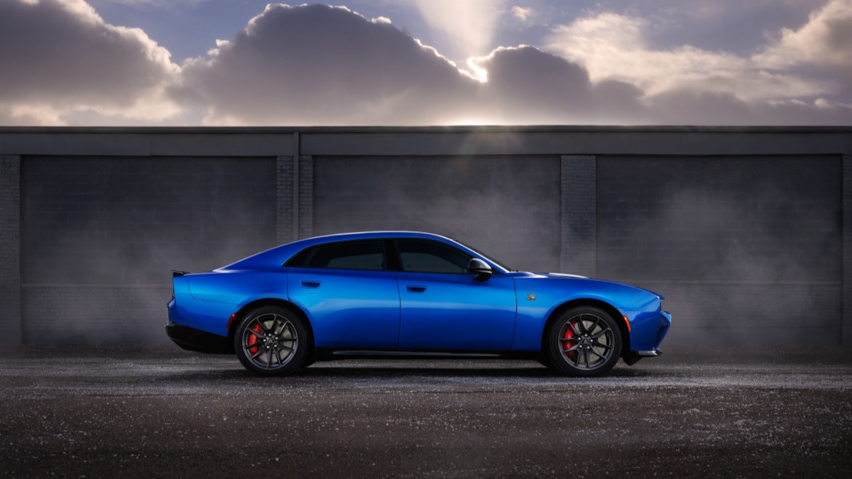 The 2025 Dodge Charger Daytona 4-door seen in profile