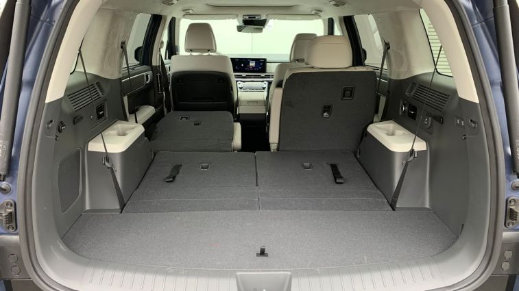 2025 Hyundai Santa Fe with 3rd row and one seat folded.
