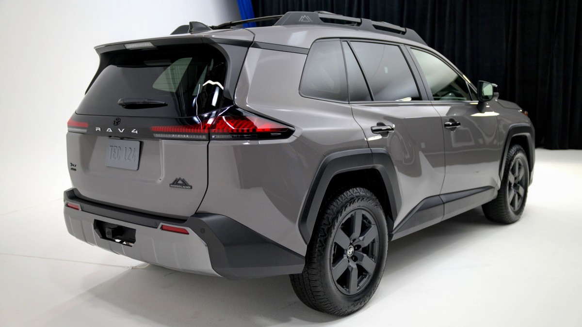 The 2026 Toyota RAV4 seen from a rear quarter angle